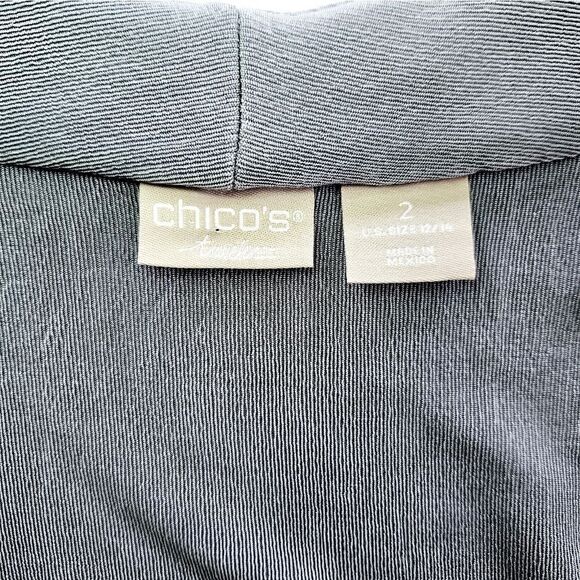 Chico's Travelers Open Front Wrinkle Free Asymmetrical Cardigan Glacier Blue L - Picture 4 of 9